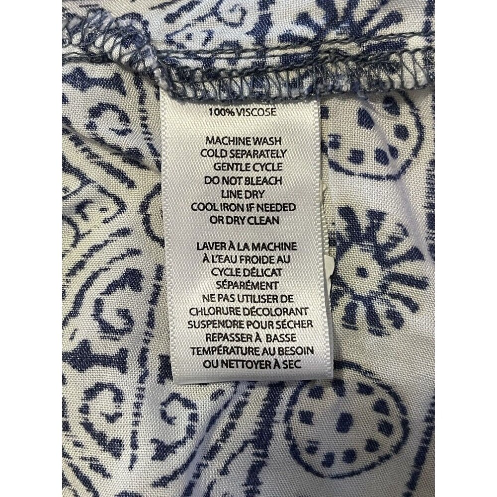 BEACH LUNCH LOUNGE Louisa Blue Coral Tassel Print Blouse Top Size Small (NWT) - Picture 8 of 8